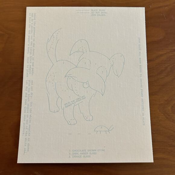 Craft Master Crushed Stone Mosette Craft Kit #20604 Curious Pup VTG 1974 - Picture 3 of 5